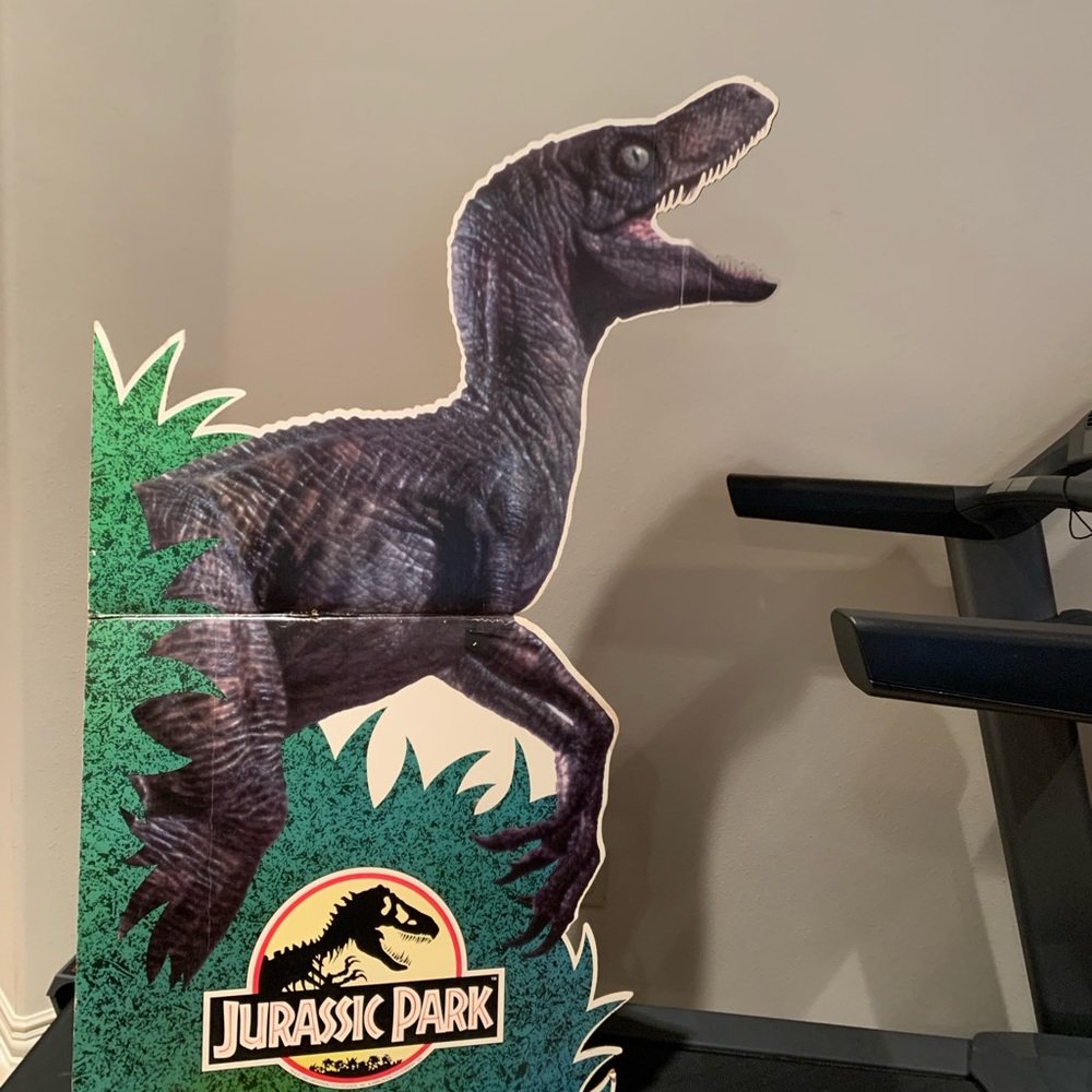 Vtg: RARE:1992c Jurassic Park Sam Neil / Jeff Goldblum 3-D Movie Art Poster